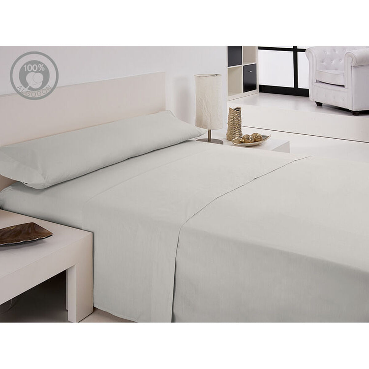 Bedding set Hosteline IRIS White Single-0