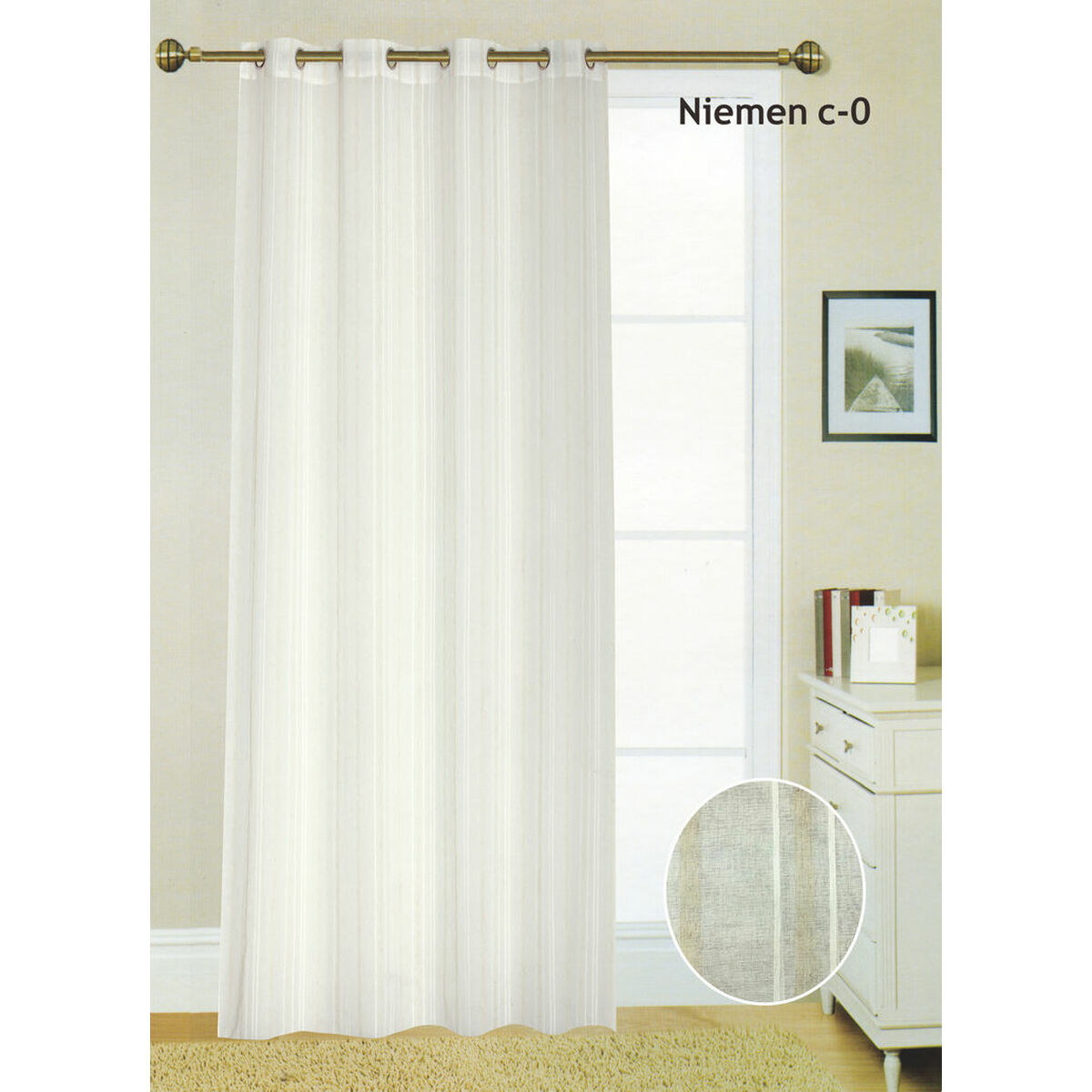 Curtain Hosteline NIEMEN Soft green 140 x 260 cm-0