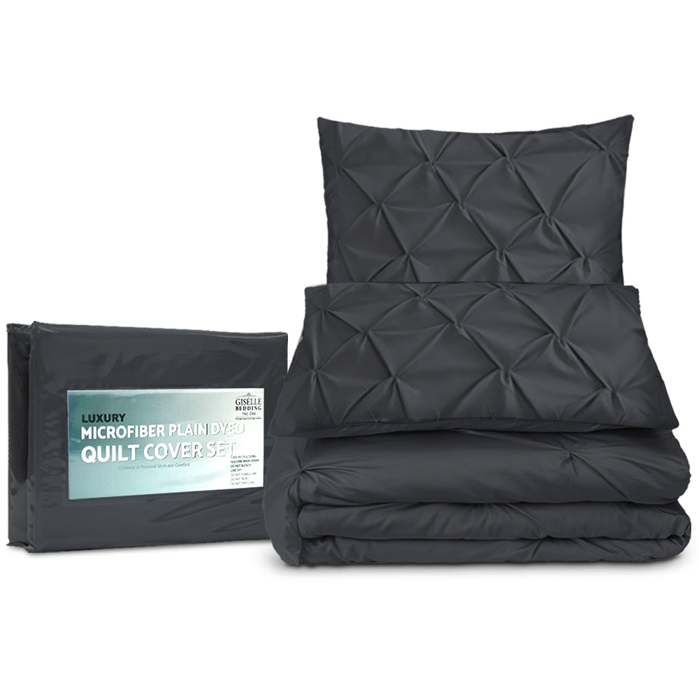 NNEDSZ Bedding Queen Size Quilt Cover Set - Black