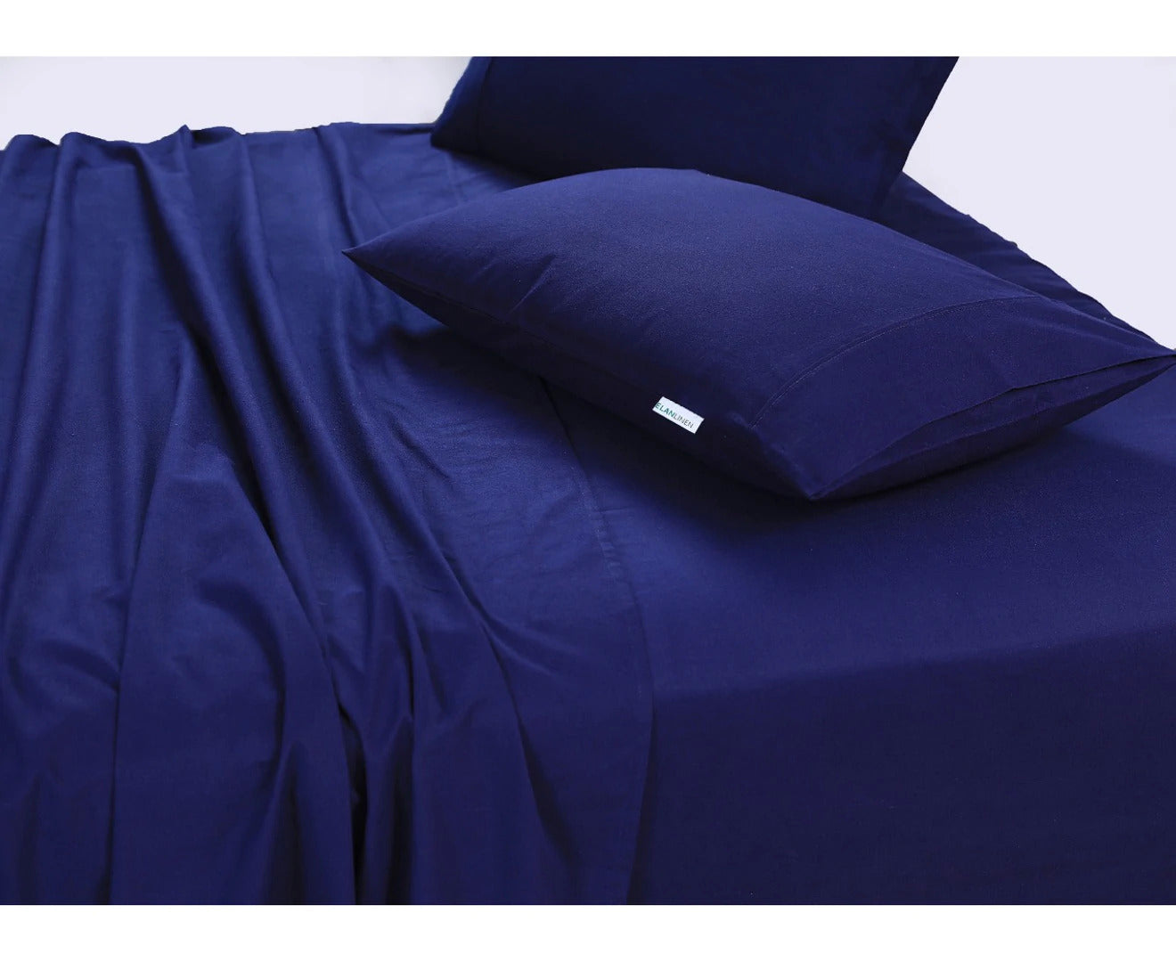 Elan Linen „Vintage Washed“ paklodžių rinkinys – 100 % Egiptietiška medvilnė, 500TC, Navy Blue