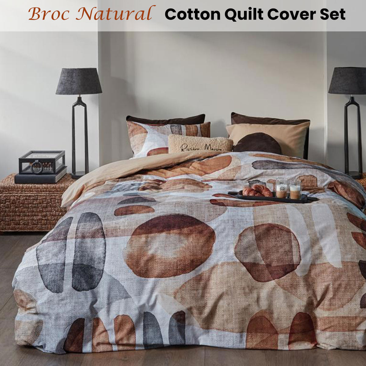 NNEDSZ Bedding House Broc Natural Cotton Quilt Cover Set King