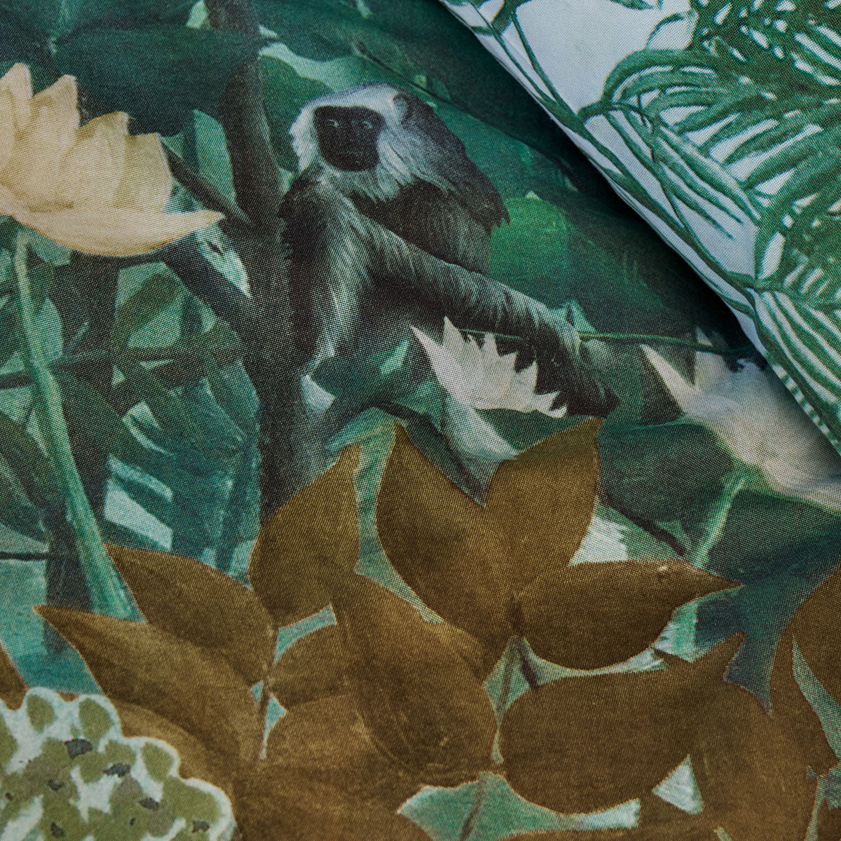 NNEDSZ Bedding House Madagascar Green Cotton Quilt Cover Set Queen