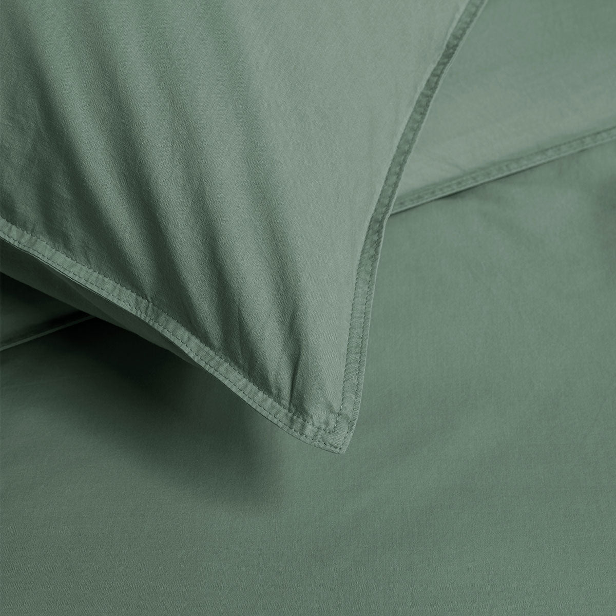 NNEDSZ Bedding House Organic Cotton Basic Green Quilt Cover Set King