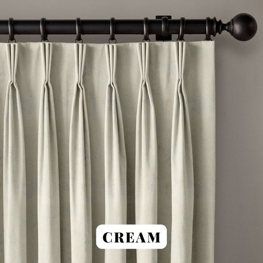 Abstraktaus pynimo faktūrinės (lino tipo) užuolaidos – Pinch &amp; Euro klostės – standartiniai ir individualūs dydžiai