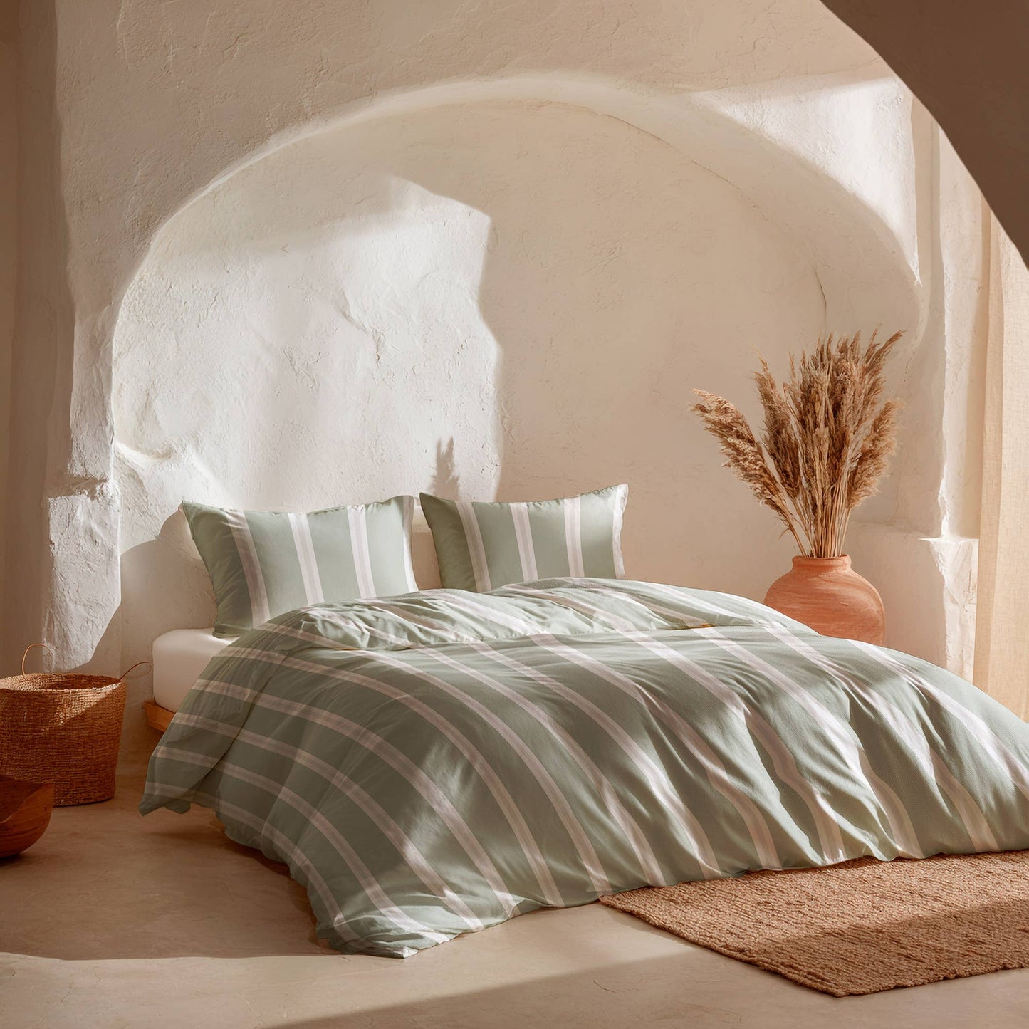 EVORA 2/3-piece soft 100% cotton duvet cover set