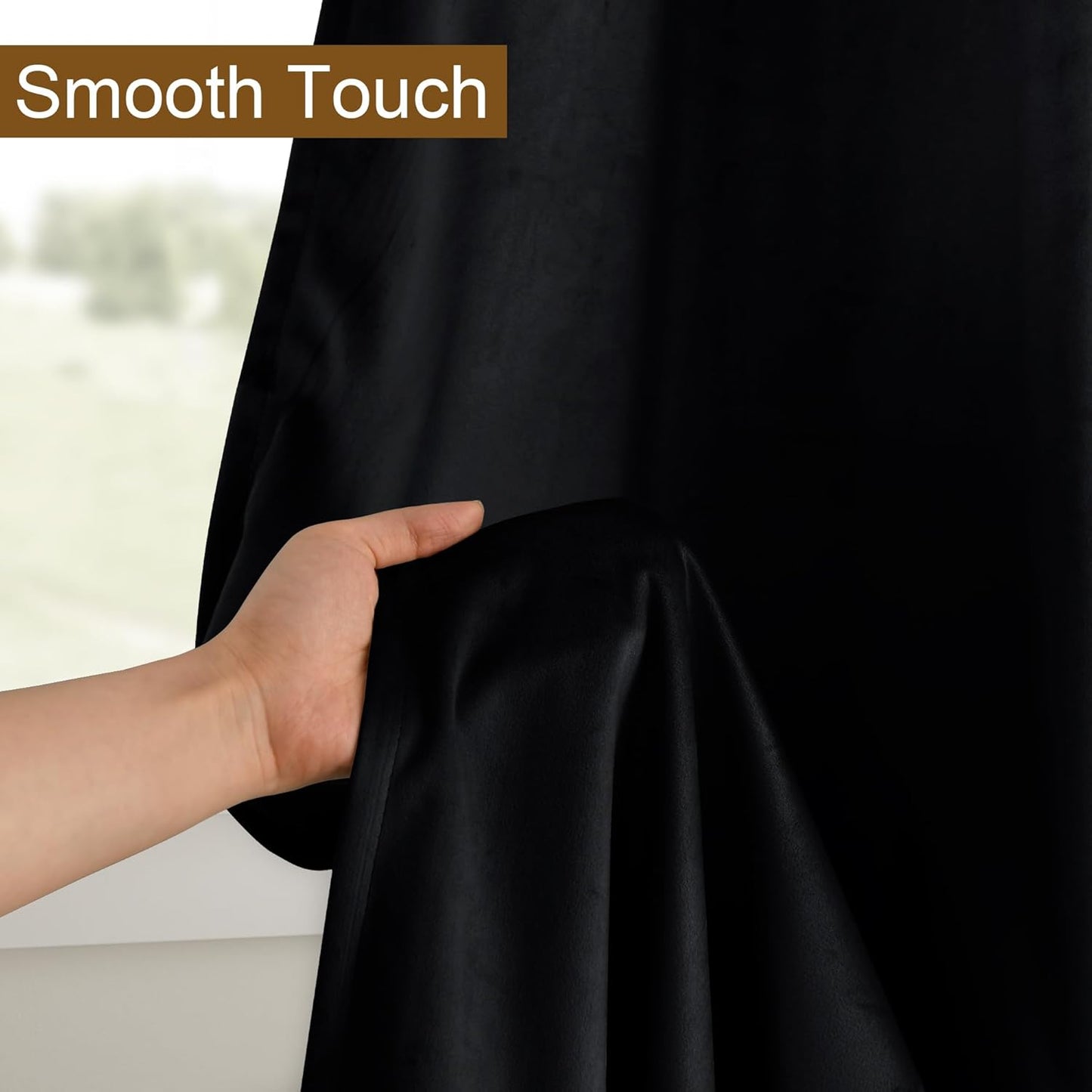 Custom Curtains: Velvet Blackout Curtains, Set of 2 Panels-2