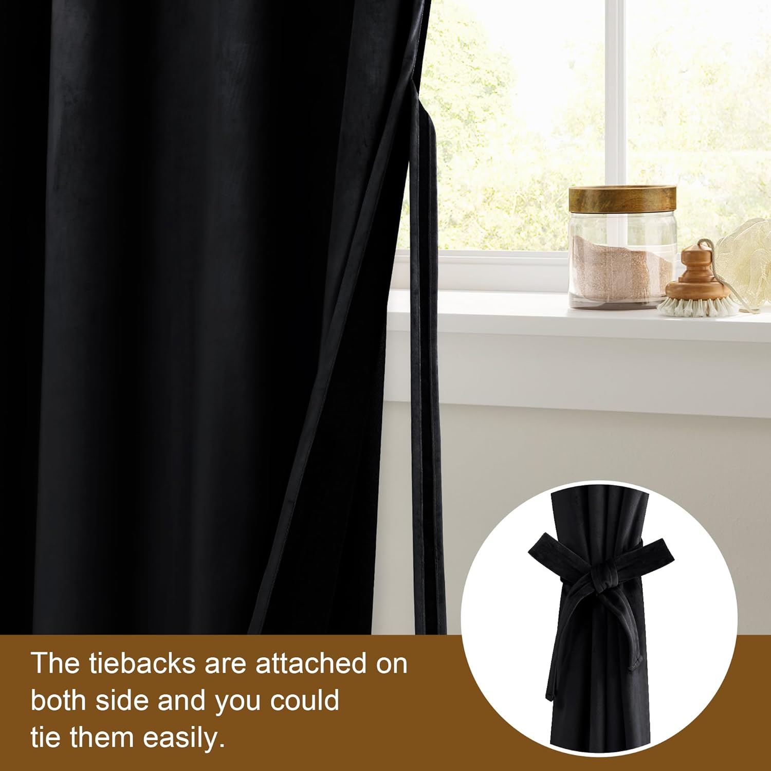 Custom Curtains: Velvet Blackout Curtains, Set of 2 Panels-3