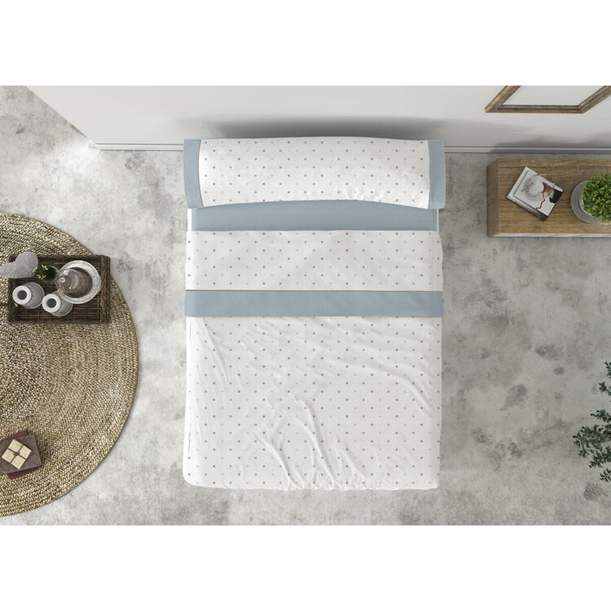 Bedding set Tejidos Reina TOPOS Blue King size-0