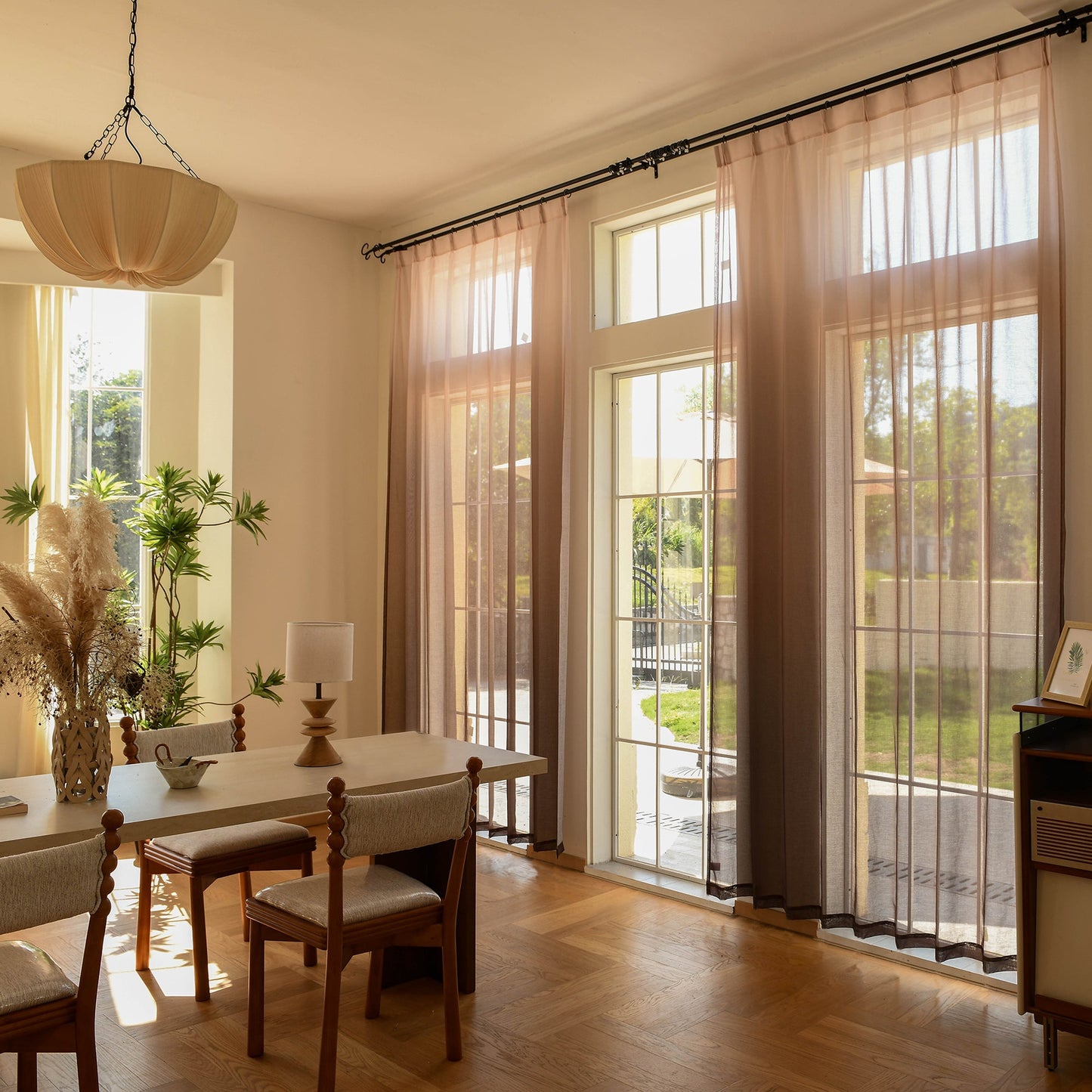 Custom Curtains: Vertical Ombre Sheer Curtain, Set of 2 Panels-0