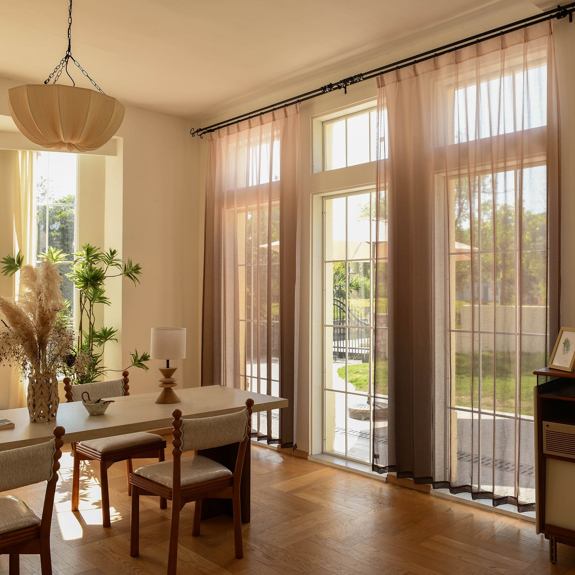 Custom Curtains: Vertical Ombre Sheer Curtain, Set of 2 Panels-0