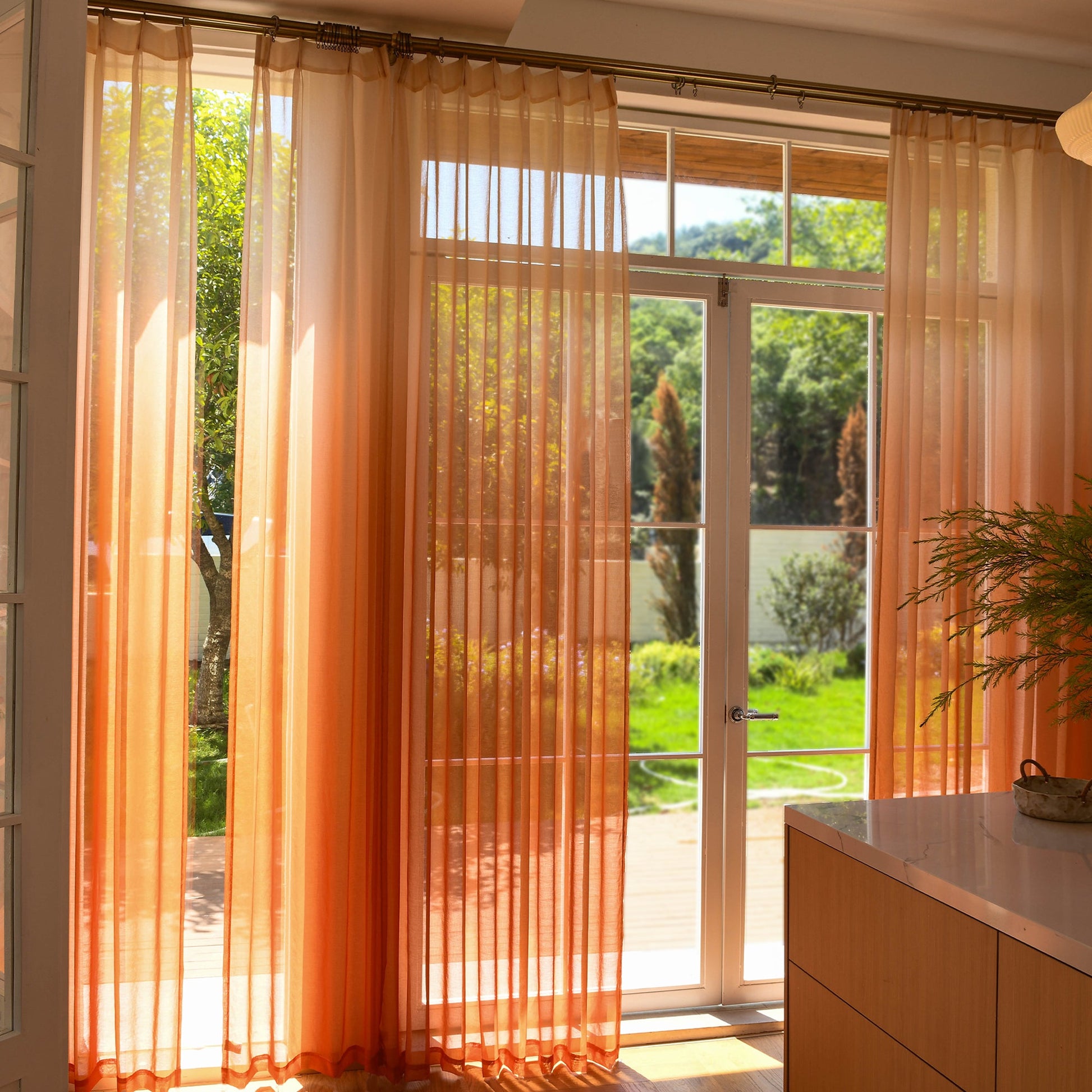 Custom Curtains: Vertical Ombre Sheer Curtain, Set of 2 Panels-2