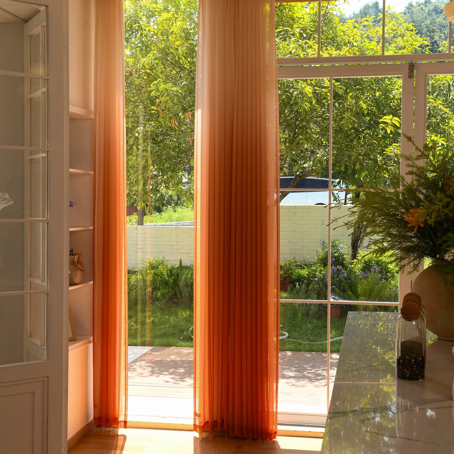 Custom Curtains: Vertical Ombre Sheer Curtain, Set of 2 Panels-3