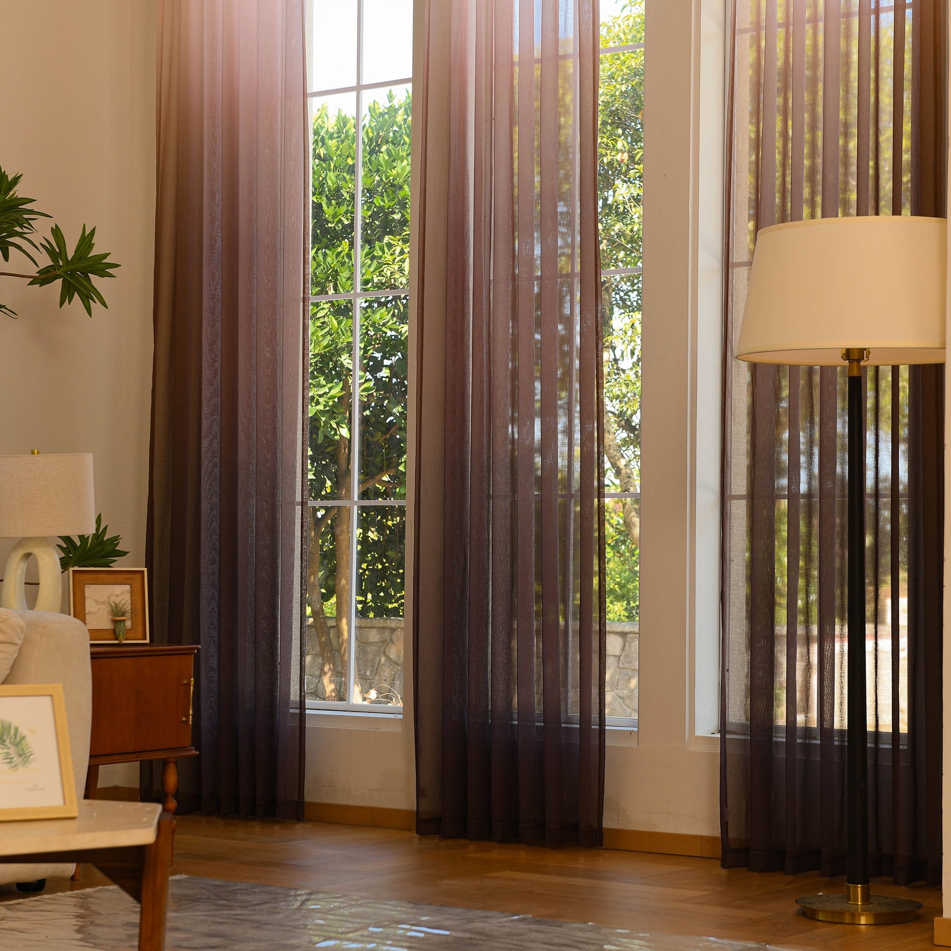 Custom Curtains: Vertical Ombre Sheer Curtain, Set of 2 Panels-1