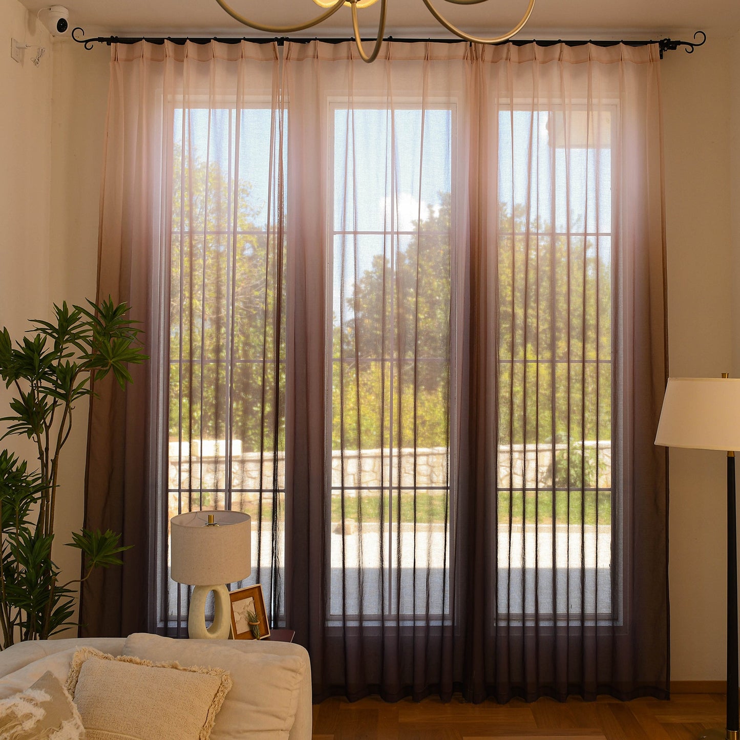 Custom Curtains: Vertical Ombre Sheer Curtain, Set of 2 Panels-4