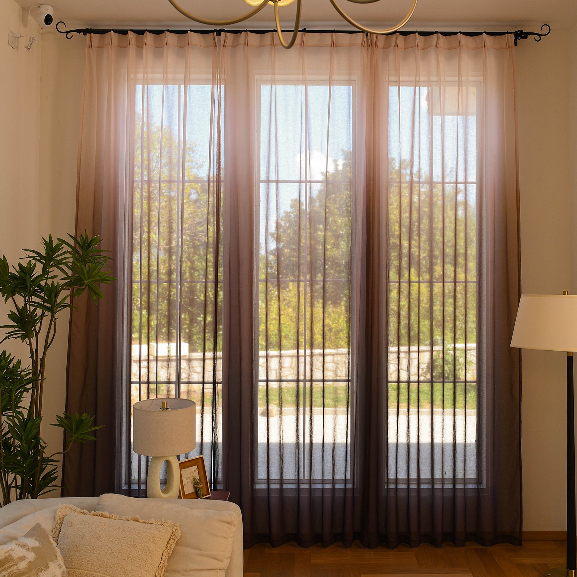 Custom Curtains: Vertical Ombre Sheer Curtain, Set of 2 Panels-4