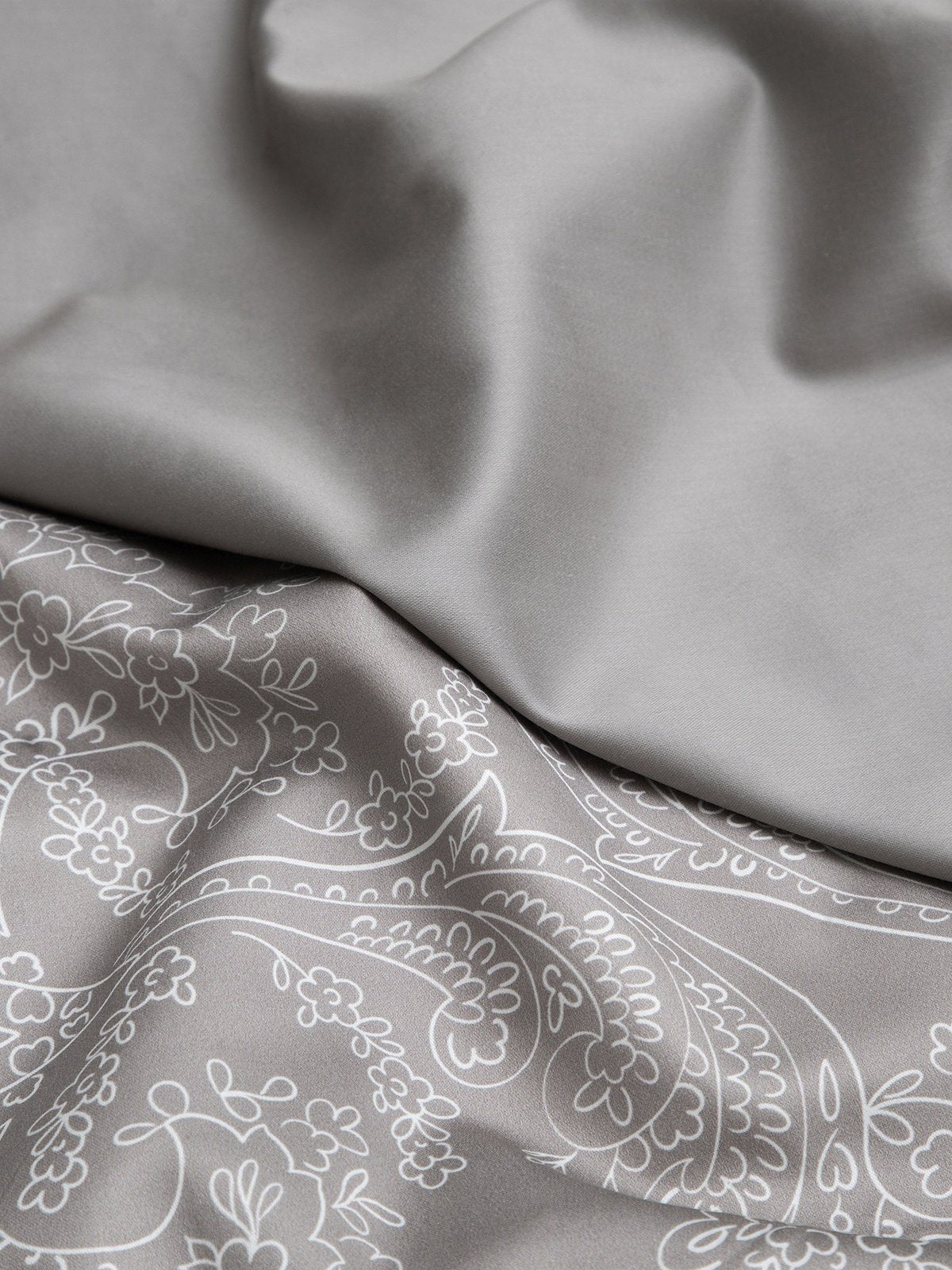 L’ARTE MILANO satino patalynės komplektas – 400 siūlų tankis, medvilnė ir tencelis (160×200 cm, pilkas)