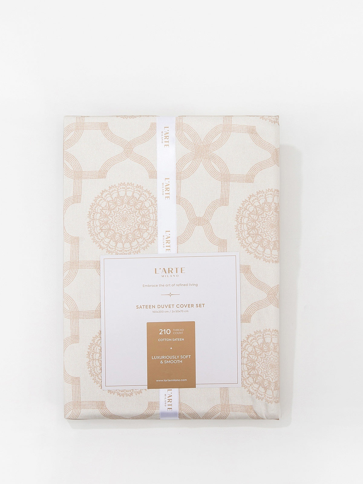 Satin bedding set made of 210 thread count cotton fiber, 160x200 cm-1