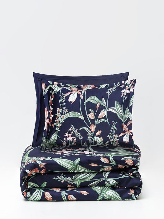 Satin bed linen set in 210 thread count cotton fibre, 160x200 cm-0