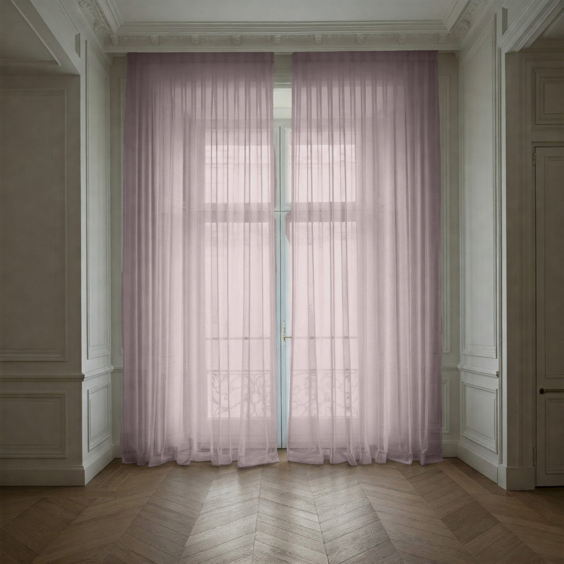 Light Pink Linen Sheer Curtains - Triple Pinch Pleat - Made to Measure-2