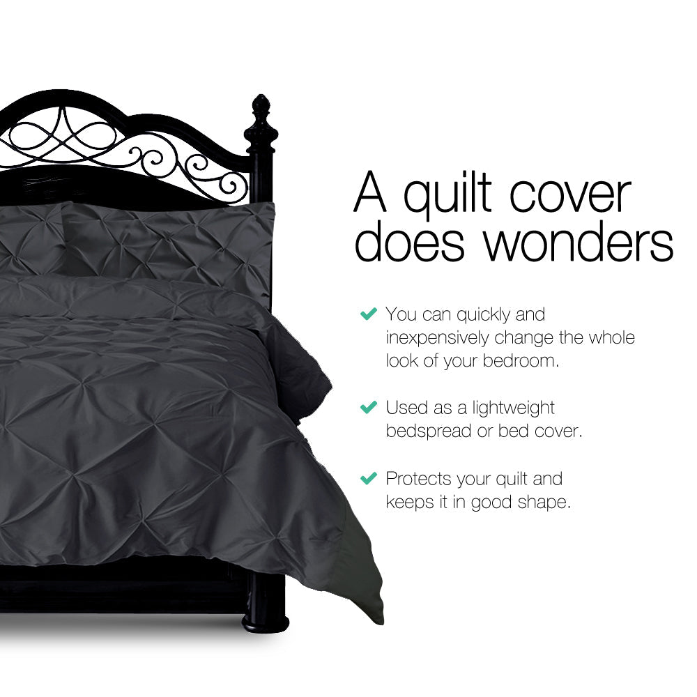 NNEDSZ Bedding King Size Quilt Cover Set - Black