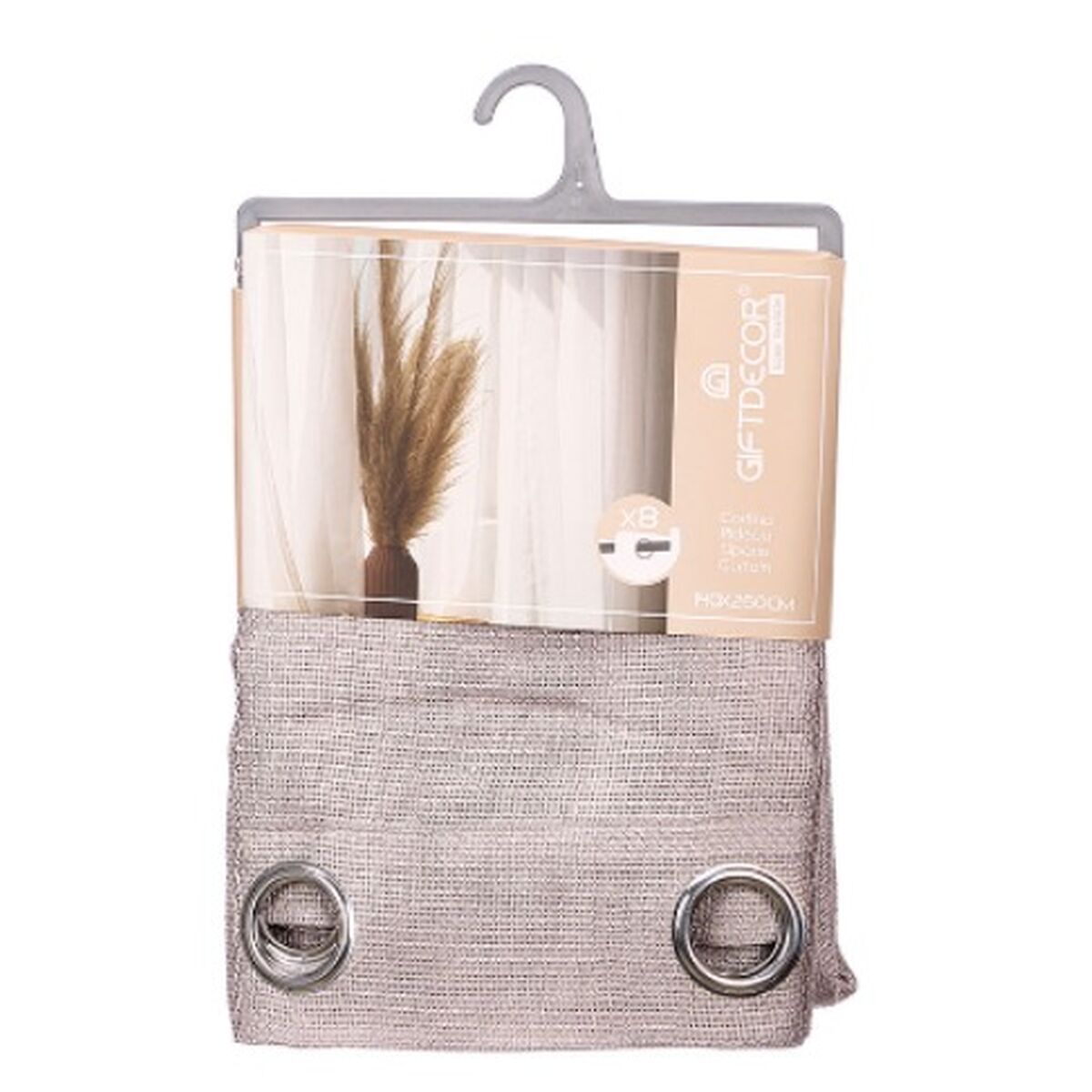 Curtain Gift Decor Grey 140 x 260 cm (6 Units)-1