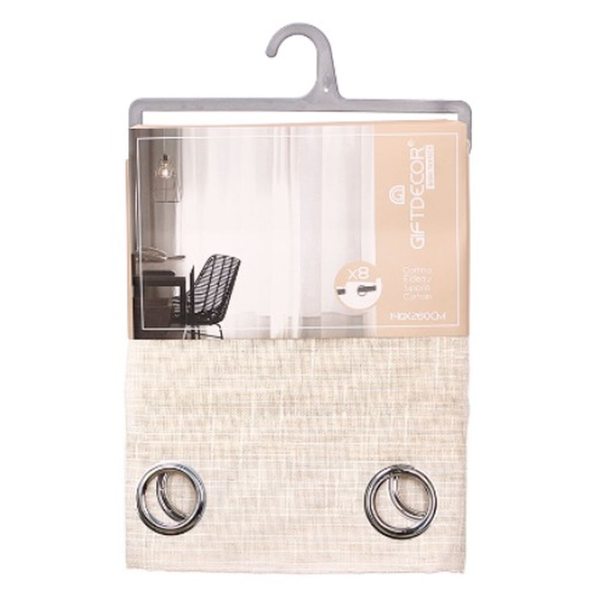 Curtain Gift Decor Brown 140 x 260 cm Stripes (6 Units)-1