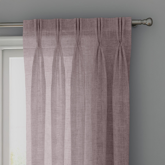 Light Pink Linen Sheer Curtains - Triple Pinch Pleat - Made to Measure-0