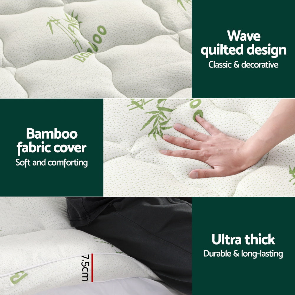 NNEDSZ Bedding Mattress Topper Pillowtop Bamboo 7.5cm King