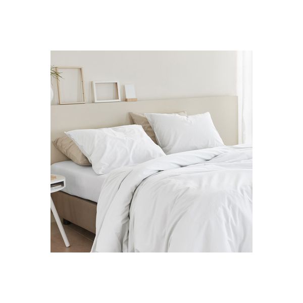 NNEDSZ Organic Cotton Basic White Quilt Cover Sets by Bedding House Queen