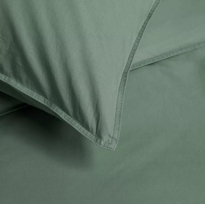 NNEDSZ Organic Cotton Basic Green Quilt Cover Sets by Bedding House King
