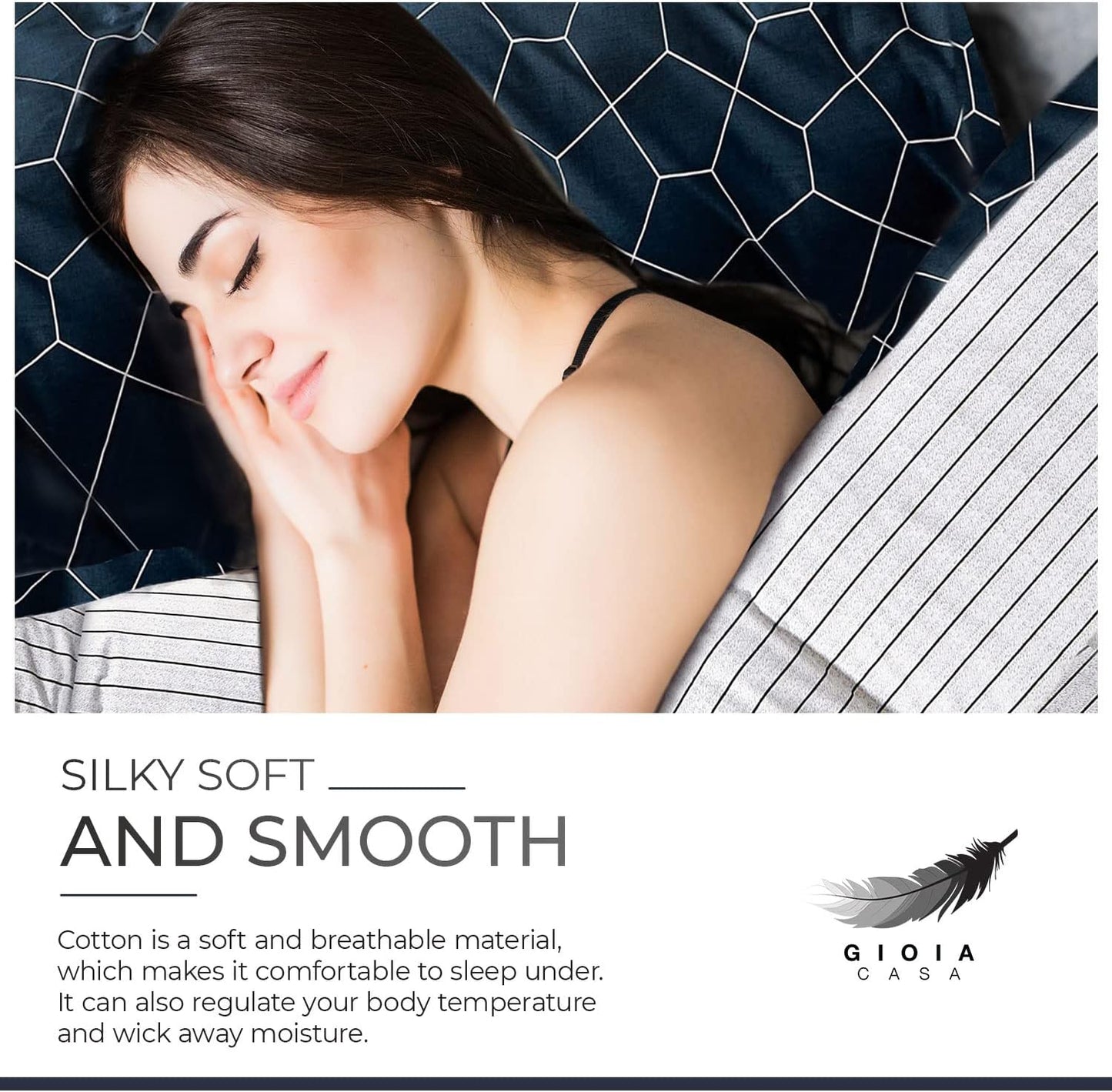 Gioia Casa „Fred“ dvipusis užvalkalų komplektas – 100 % medvilnė, Super King dydis