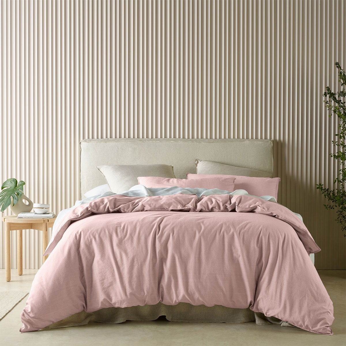 NNEDSZ Bianca Acacia Blush Vintage Washed Cotton Quilt Cover Set – King