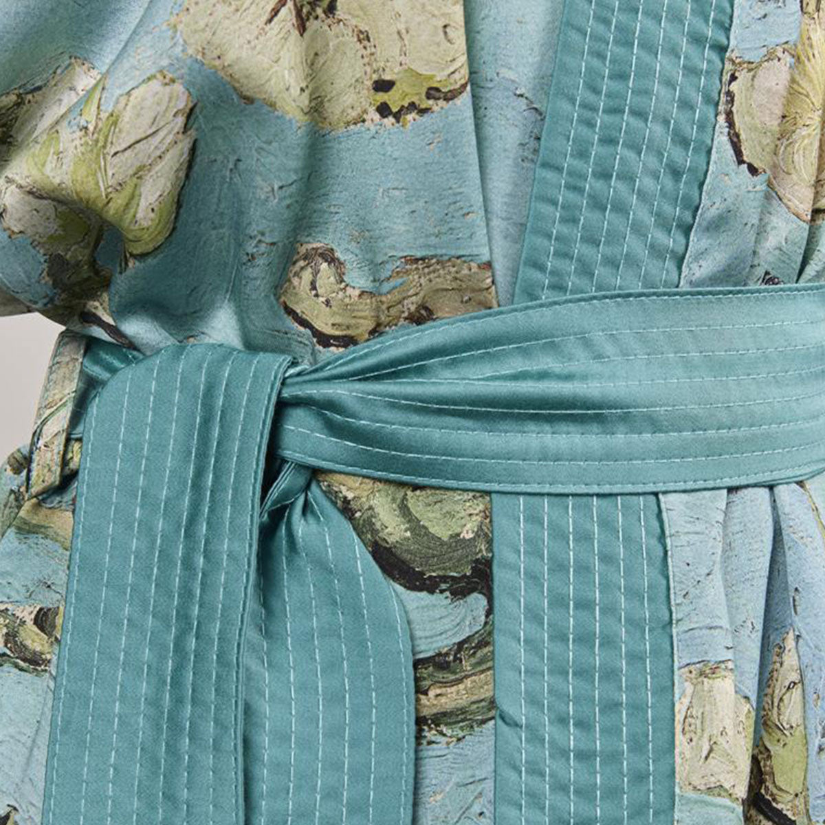 NNEDSZ Bedding House Van Gogh Almond Blossom Blue Kimono Bath Robe Small/Medium