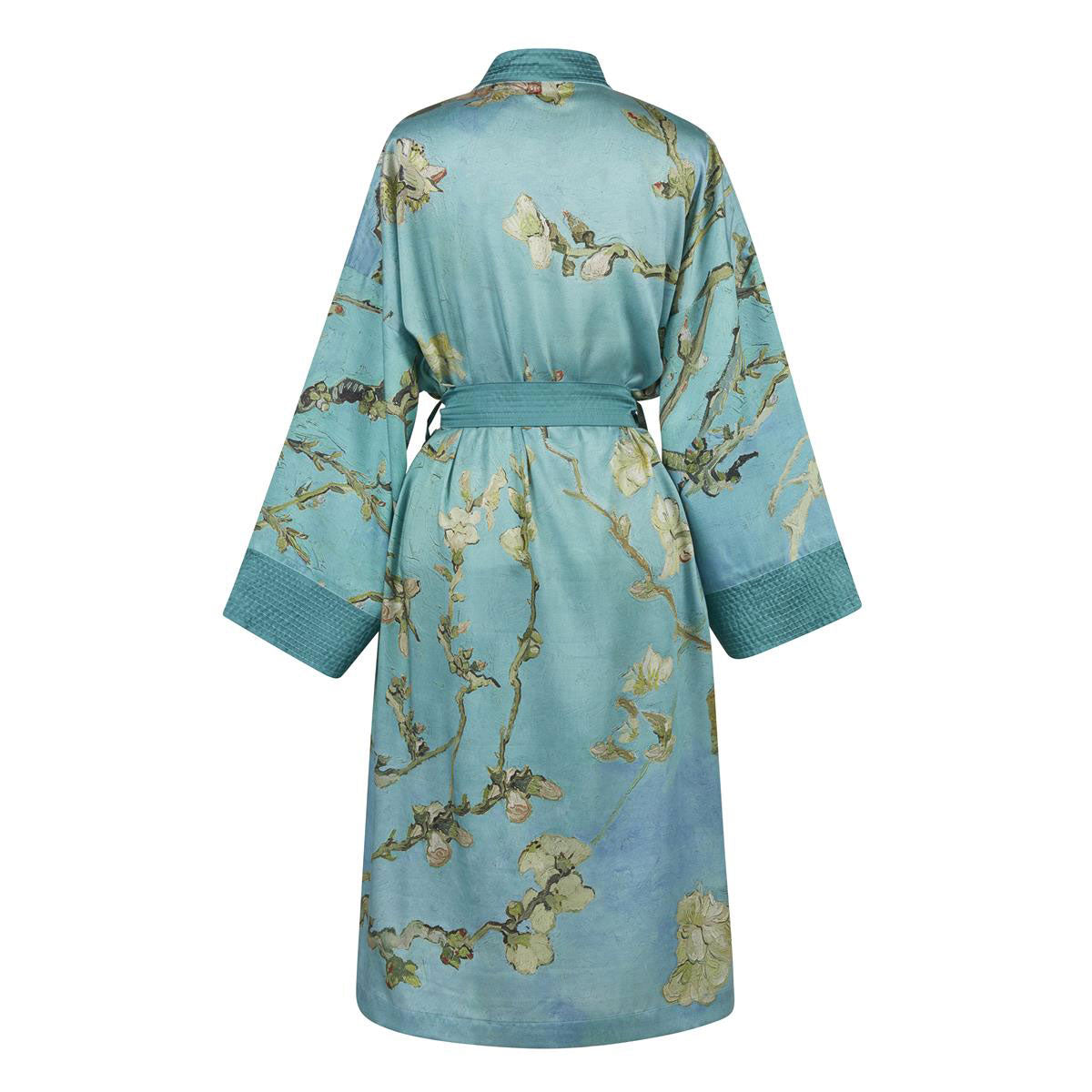 NNEDSZ Bedding House Van Gogh Almond Blossom Blue Kimono Bath Robe Small/Medium