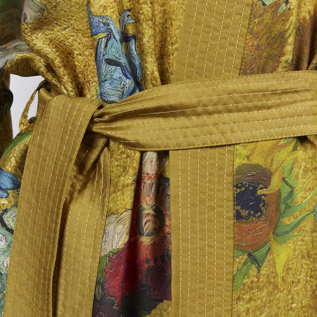„Van Gogh Partout des Fleurs“ auksinis kimono chalatas