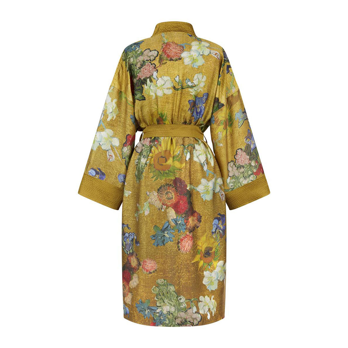 „Van Gogh Partout des Fleurs“ auksinis kimono chalatas