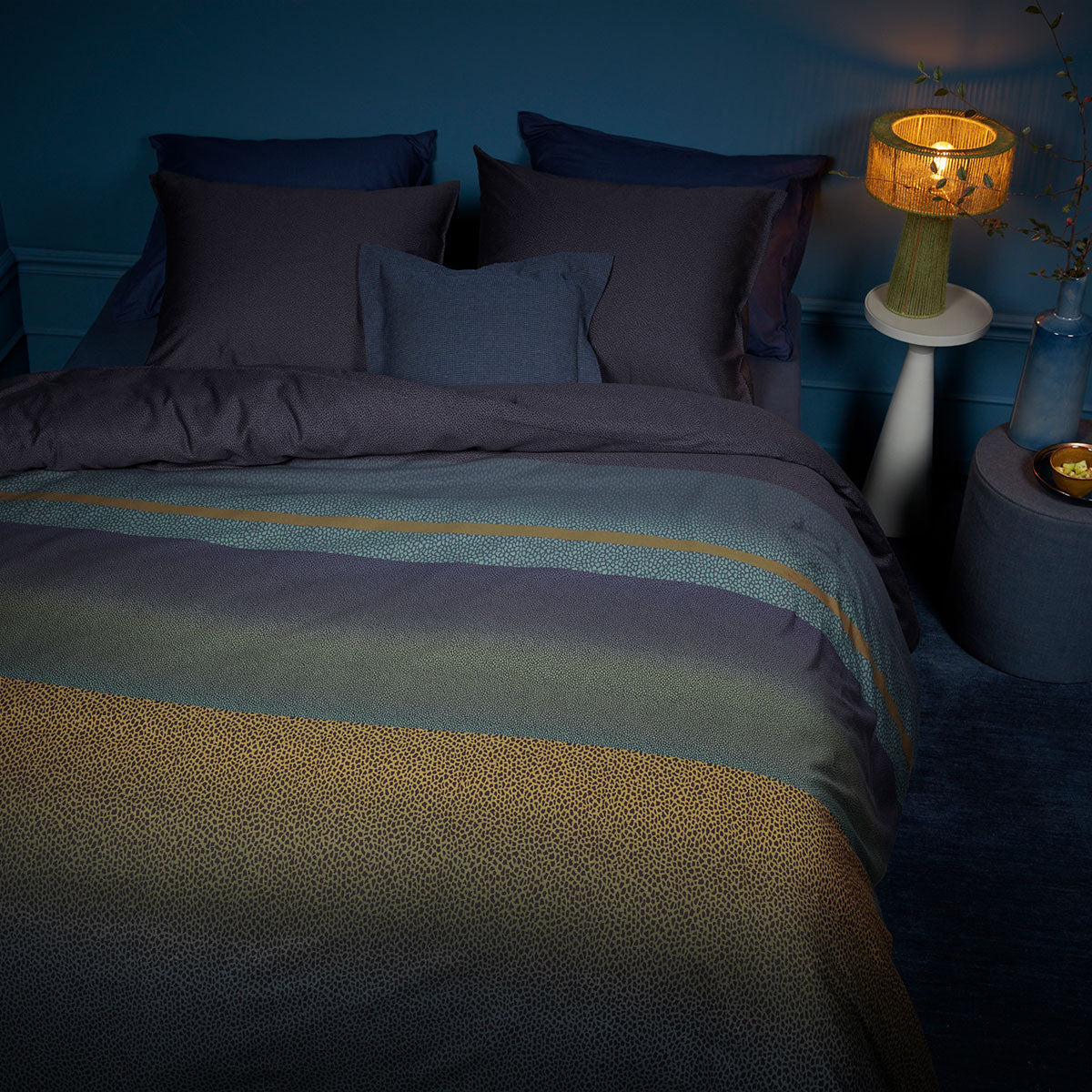 NNEDSZ Bedding House Lenny Blue Cotton Quilt Cover Set King