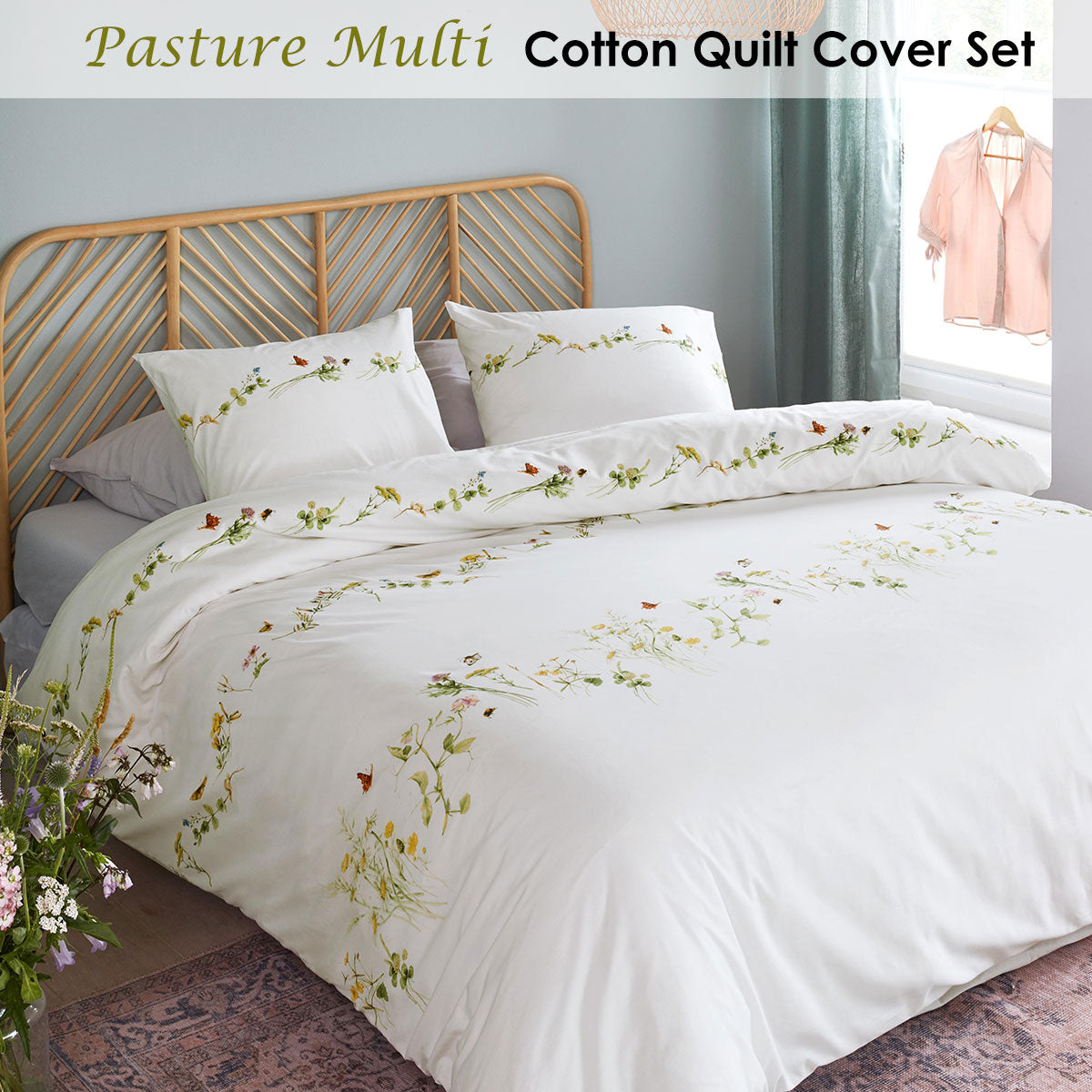 NNEDSZ Bedding House Pasture Multi Cotton Quilt Cover Set Queen