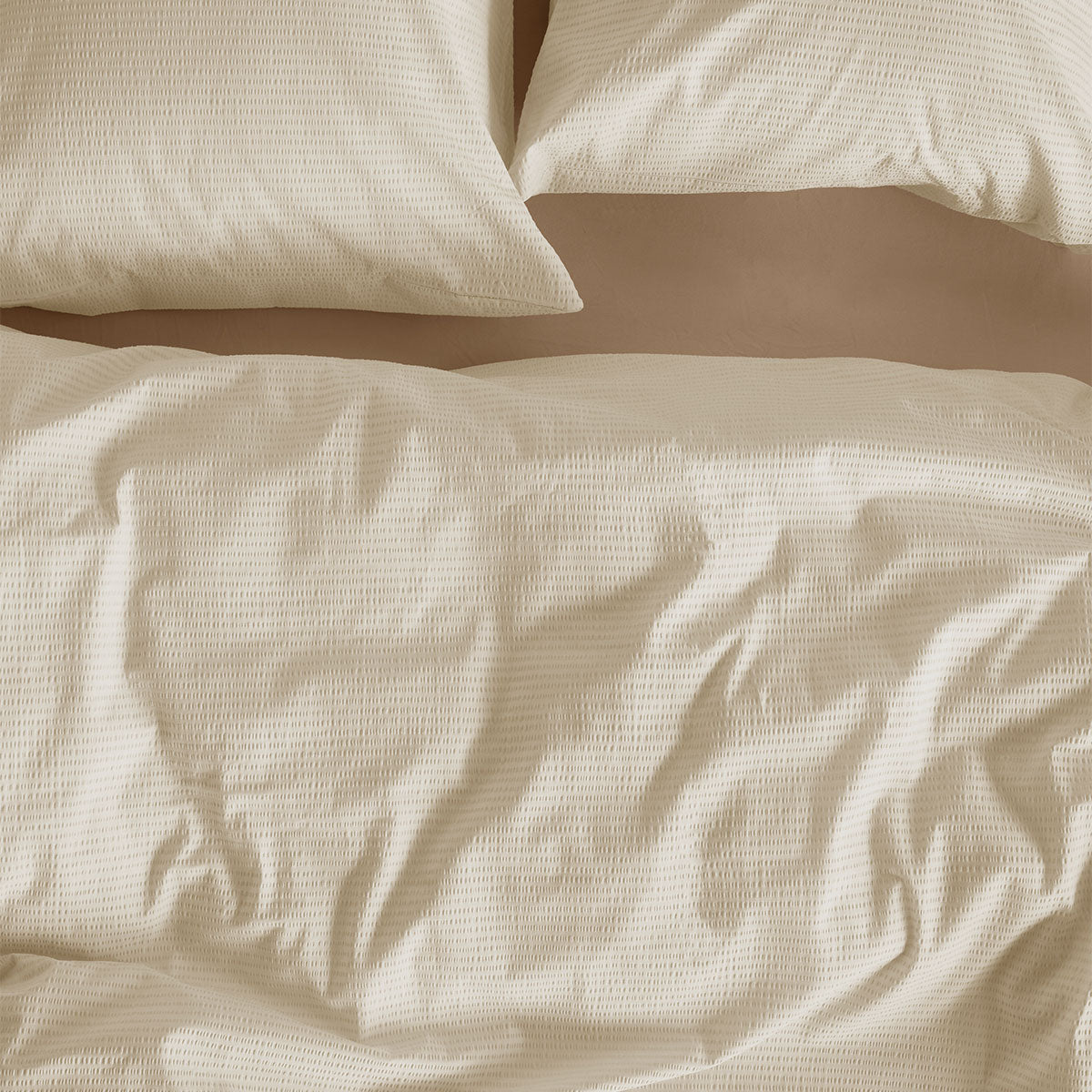 NNEDSZ Bedding House Summer Sand Seersucker Cotton Quilt Cover Set Queen