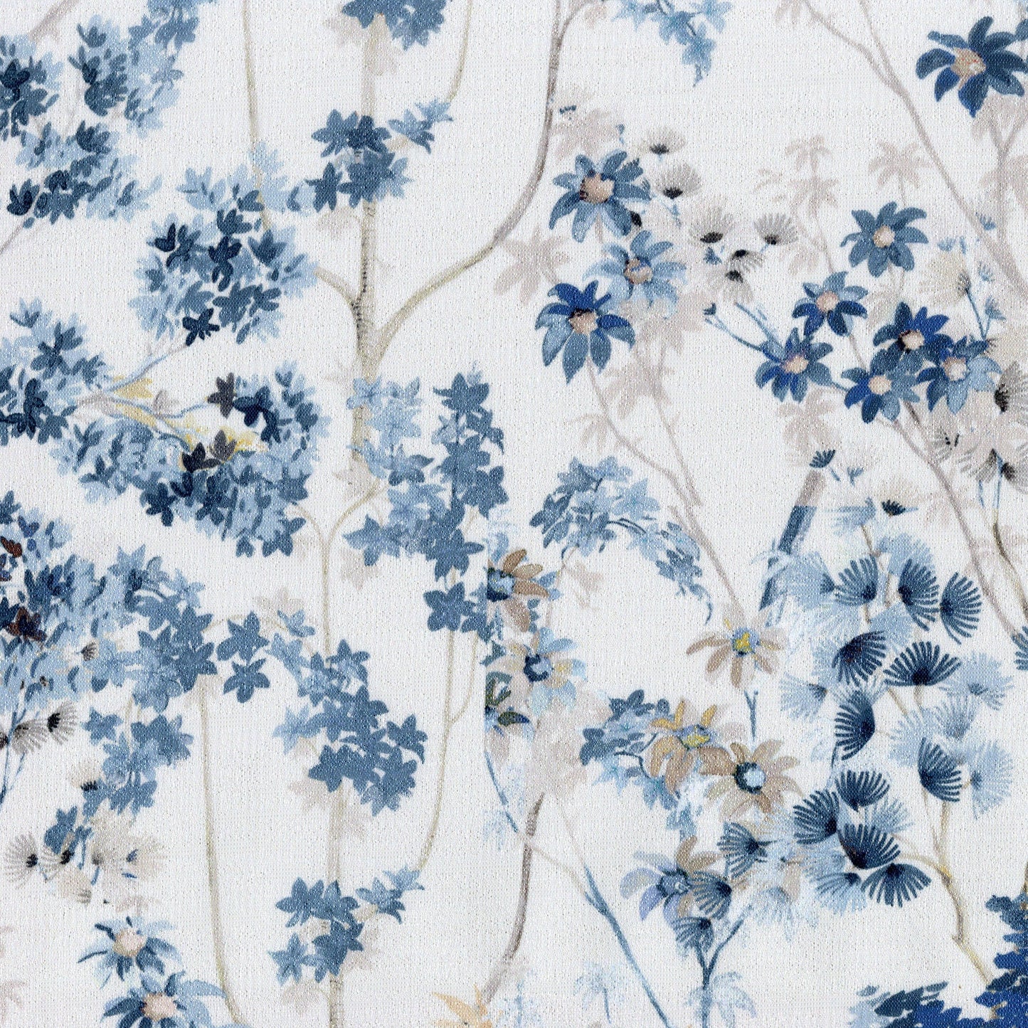 Luxury Pure Linen Floral Hand Painted Blackout Curtains - Farmhouse Style Drapes-2