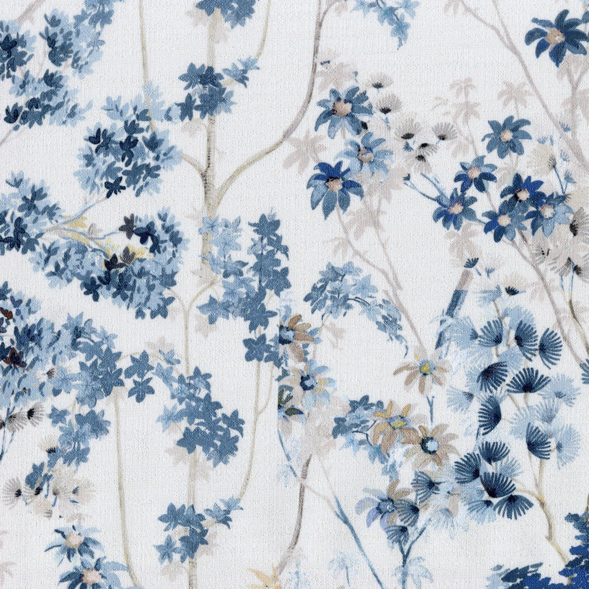 Luxury Pure Linen Floral Hand Painted Blackout Curtains - Farmhouse Style Drapes-2